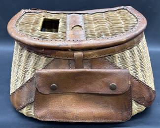 Vintage Wicker Fishing Creel Basket