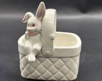 Fitz and Floyd Vintage Figural Rabbit Basket
