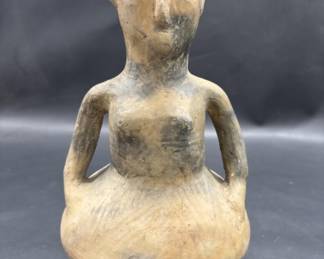 Signed Pre Columbian Pottery Replica Figurine