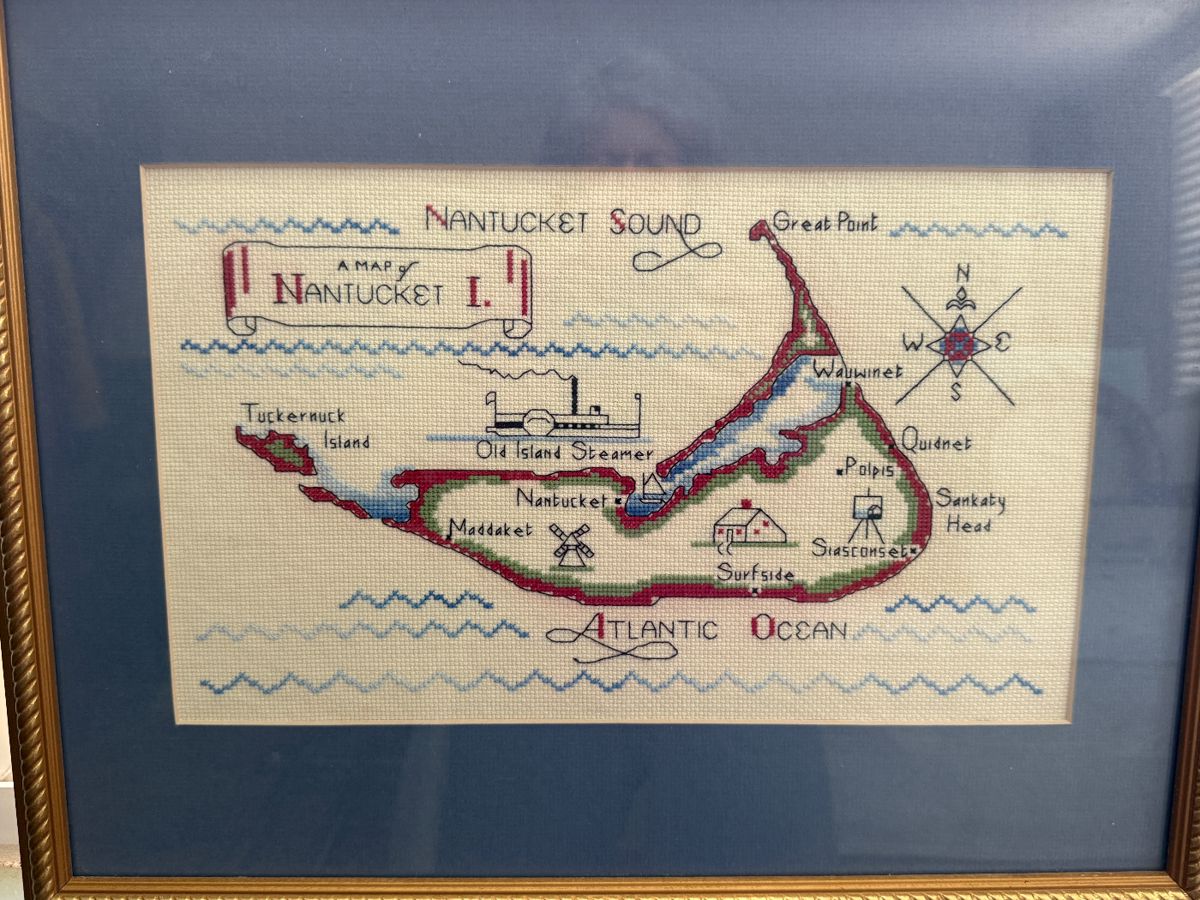 Nantucket embroidered map Framed
$300.00
