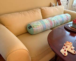 Second sofa to sell butter yellow, excellent shape very comfortable
Length is 81” and 36” deep
Sofas were in the apt used for guests, rarely used