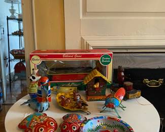 Variety of vintage tin toys from Germany, Japan, and the USA. A couple of repros as well.