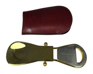 Salvatore Ferragamo Folding Shoe Horn with Leather Case