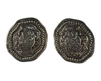 Sterling Silver Intricate Clip On Earrings