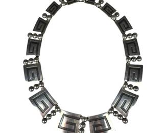 Sterling Silver Hecho Nestor Taxco Collar Necklace