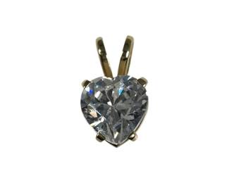 10kt Yellow Gold Heart Cubic Zirconia Pendant
