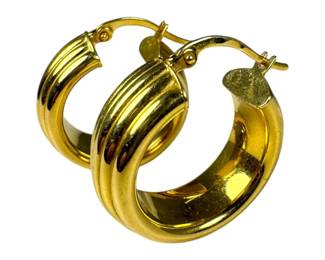 18kt Yellow Gold Wide Hoop Earrings