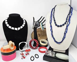 Lot of Assorted Costume Jewelry in Bright Primary Colors and Jewel Tones