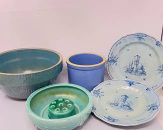 Vintage Pottery Collection - Flower Pots/Bowls , Weller Flower Frog, and more
