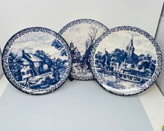 Set of Three Delfts Blauw Chemfka- De Winter, De Tente, De Herfst