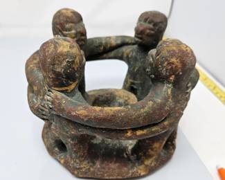 Lot #7 - Mayan Circle of Friends Candle Holder plus Mayan Clay Wall Hangings