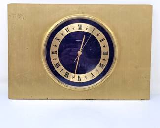 Lot #25 - Vintage Tiffany & Co. Clock Face with MCM Look to it's Dark Blue Face - In Solid Brass Casing "4469" written on