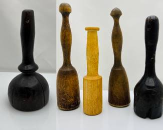 Lot of Five Antique Wooden Mallets