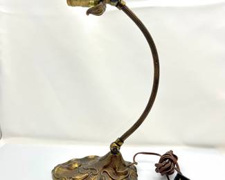 Antique Solid Brass Art Nouveau Lamp/wall Sconce- Adjustable Arm