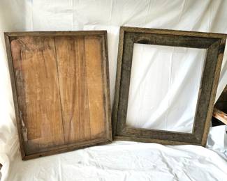 - Set of Two Old Wooden Frame and Shadow Box
