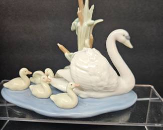 Retired Lladro figurine titled “Mother Swan With Babies” in Original Box - 05722
