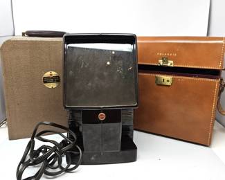 Vintage Kodak Eastman Kodaslide Table Viewer 4X that Works! Plus Vintage Leather polaroid Carrying Case