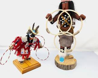 Lot #3 - Kachinas- Two Hoop Dancers - One by E.S - Native American