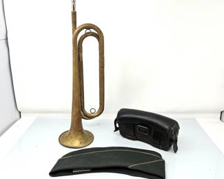 WWI Regulation Army Bugle, Ammo Pouch, Garrison Women's Army Hat by Kingsform Cap Co.