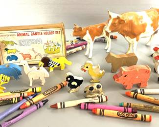 Animal candle holder set, etc