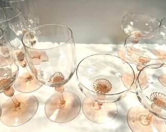 Peach tone stemware