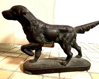 Cast iron pointer dog doorstop