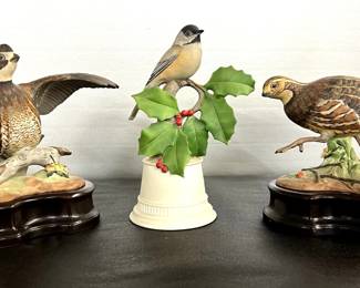 Boehm porcelain Bobwhite Quail, Chickadee,