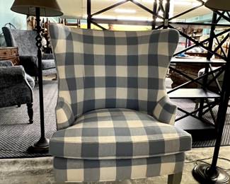 Checked farmhouse chair