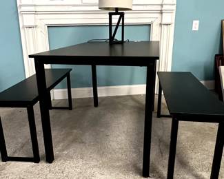 Dining table and benches