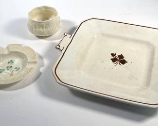 Meakin Royal Ironstone handled dessert plate, "Tea Leaf"