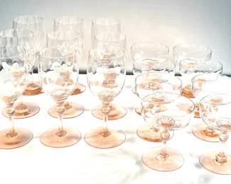Lovely peach tone stemware