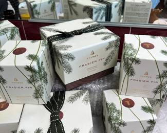 Collection of Thymes Frasier Fir Aromatic Candles 17 oz &  6.5 Oz