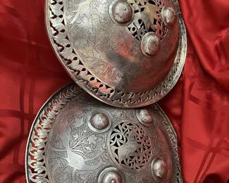 Pair of rare Islamic Indo-Persian 19th C....metal shields....