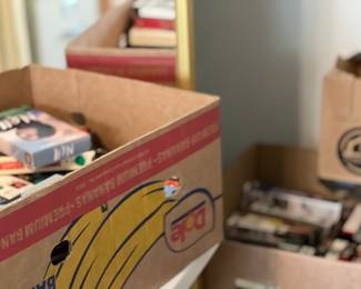 Several boxes of VHS's....also CD's & DVDs