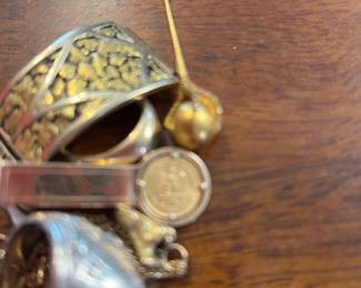 Gold for sale...18kt, 14kt & 10Kt....(pair of 18kt watch bands) (Mexico 1945 Peso) 4 rings including University of Mississippi 1969 10kt(with diamond/55-60 points) class ring...