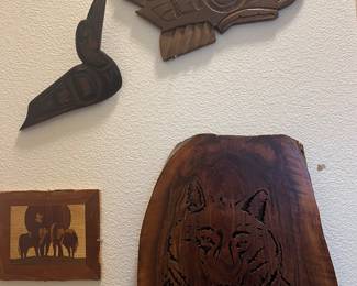 Wood carvings....above right is by San Johnson Kwagiall/Hamalillikalla B.C.