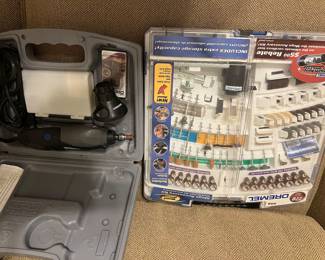 Dremel 300 series high seed rotary tool..Dremel Maga Accessory kit...we have many other tools...and garden equipment...extension cords....etc