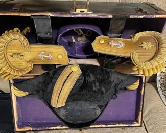 19th Century U. S. Navy Bicorn Hat/pair of Epaulettes in box...