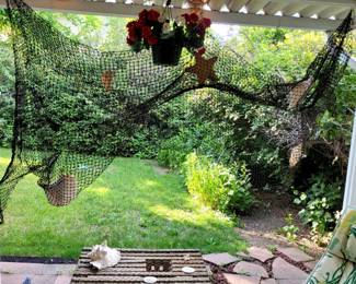 Vintage Key-West Wooden Lobster Trap (with authentic fishing net, conch shells, and star fish from the Florida Keys)