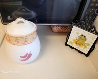 Vintage Ceramic Lidded Cookie Jar from the Taos Collection