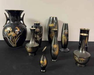 Vintage Japanese Metal Vases