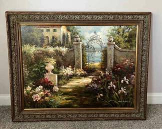 Large Framed Landscape Painting