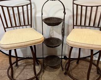 2 Bard Stools Basket Stand