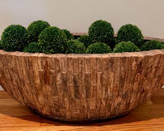 Decorative Planter with Faux Boxwood