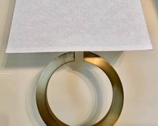 (2) Gold Ring Form Lamps