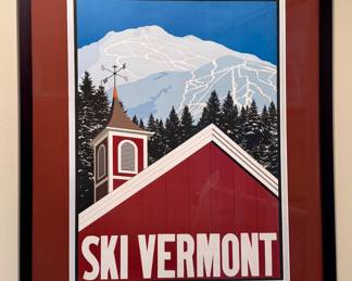 Framed 2012 Ski Vermont Print
