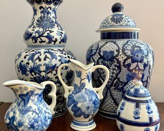 Blue & White Chinoiserie Vases