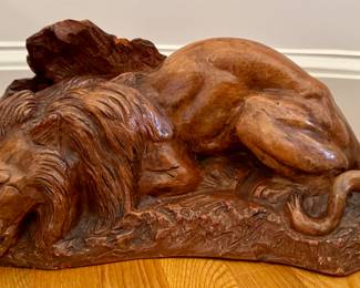 Carved Wood Lion