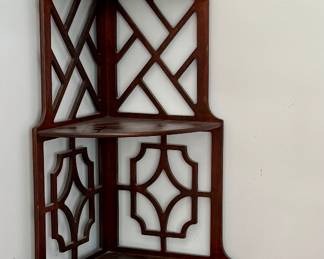 Chippendale Style Mahogany Corner Etagere
