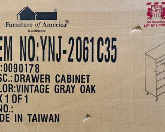 New Furniture of America Gray Drawer Cabinet
